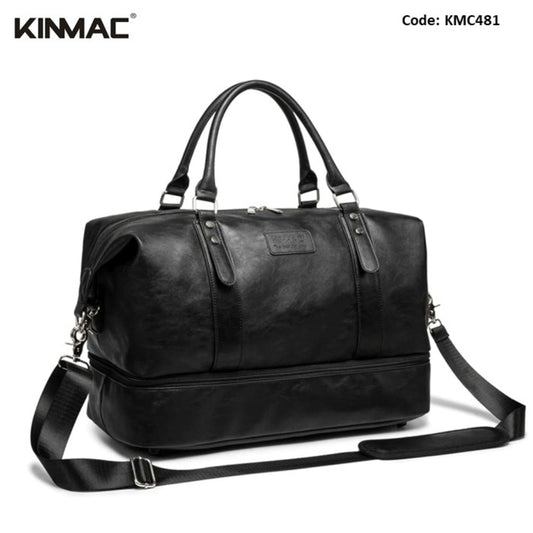 KINMAC Premium Leather Waterproof Gym Bag for Men & Women KMC481-82 Travel Duffel Bag with Shoe Compartment, Dry/Wet Separation, Available in Different Colors