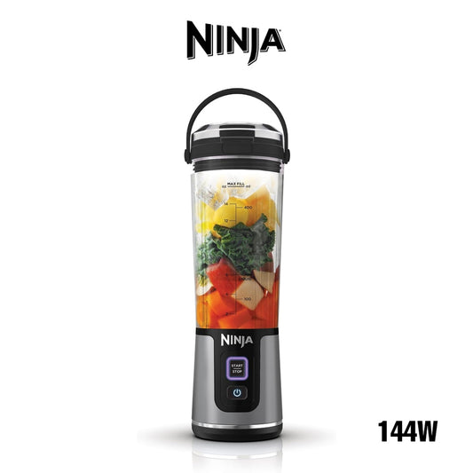 Ninja, Blast Portable Blender/Blender/Smoothie Maker, 530 Ml Cup, Leak-Proof Lid, Powerful Mini Stand Mixer, Wireless & Rechargeable, Crushes Ice & Fruit, Black Bc151Eubk