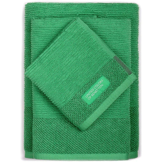 Benetton Home, Set 3Pc Bath Towel (Guest 30x50cm + Hand 50x90cm + Bath 70x140cm) 450Gsm 100% Cotton Green Rainbow B, BE-0165-HU