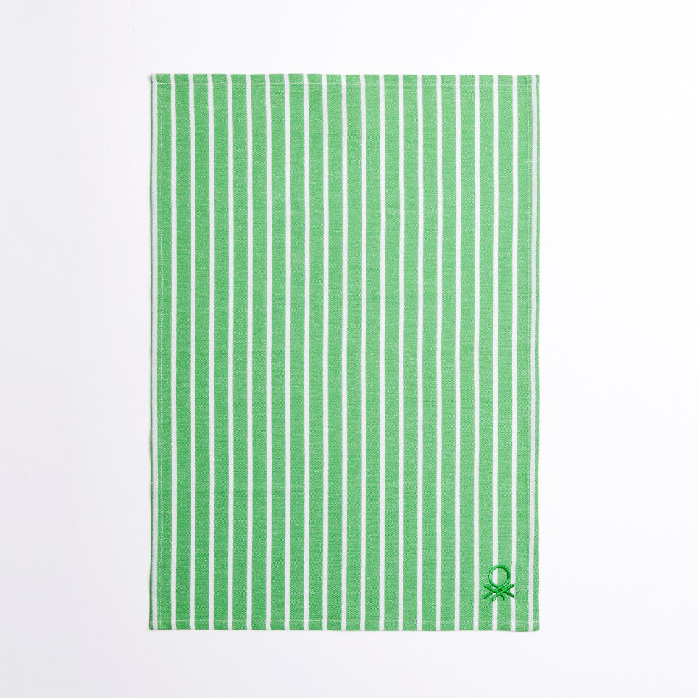 Benetton Home, Set 3Pcs Kitchen Towel & Napkin (Terry Towel + Napkin 50x70cm (X2)) 100% Cotton Green Rainbow Be, BE-0857