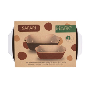Benetton Home, Set 2Pcs Roasters Stoneware Safari Be, BE-0904