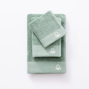 Benetton Home, 3Pcs Towel Set 100% Cotton 500Gsm Embroidered Logo (Guest Towel 30x50cm, Hand Towel 50x90cm, BE-2125