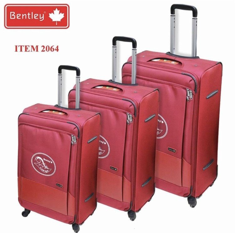 Bentley, Expandable Travel Suitcase, Travel Bags, Soft Cover 4 Wheels Luggage 3 Piece Set, Available in Different Colors