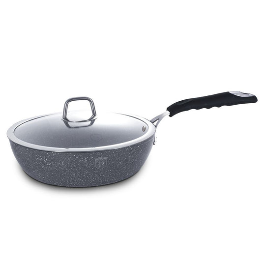 Berlinger Haus, Deep Frypan With Lid 24 Cm, Gray Stone Touch Line