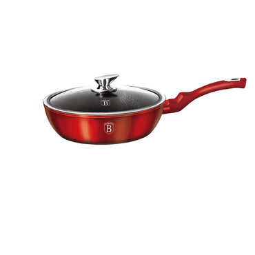 Berlinger Haus, Deep Frypan With Lid, 24 Cm, Metallic Line Burgundy Edition