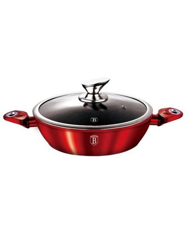 Berlinger Haus, Shallow Pot With Lid 32 Cm, Metallic Line Burgundy Edition