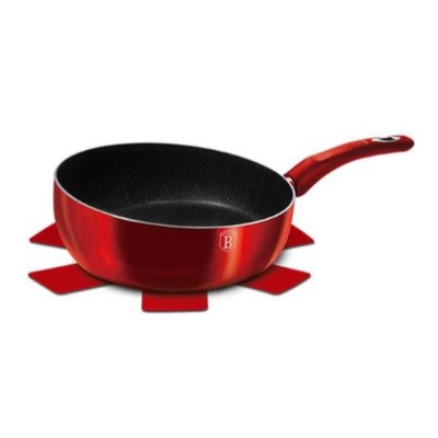 Berlinger Haus, Flip Frypan, 26 Cm, Metallic Line Burgundy Edition, Free Protector