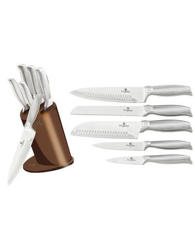 Berlinger Haus, 6 Pcs Knife Set With Stand, Rose Gold, Kikoza Collection