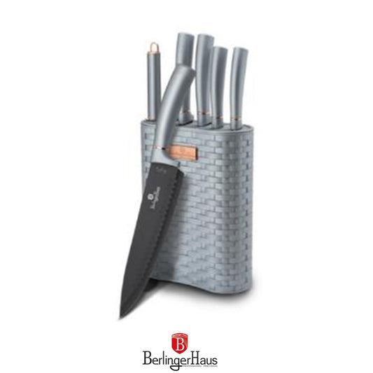 Berlinger Haus, 7 Pcs Knife Set With Stand, Moonligt Collection