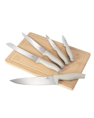 Berlinger Haus, 6 Pcs Knife Set With Bamboo Cutting Board Sahara Collection