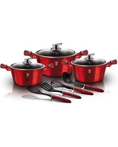Berlinger Haus, 10 Pcs Cookware Set, Burgundy Metallic Line