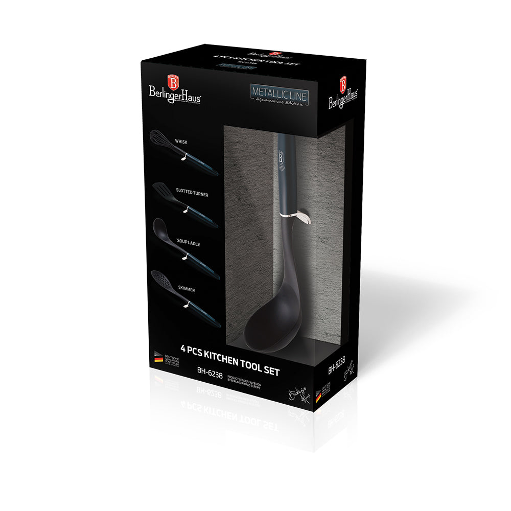 Berlinger Haus, 4 Pcs Kitchen Tool Set, Metallic Line Aquamarine Edition