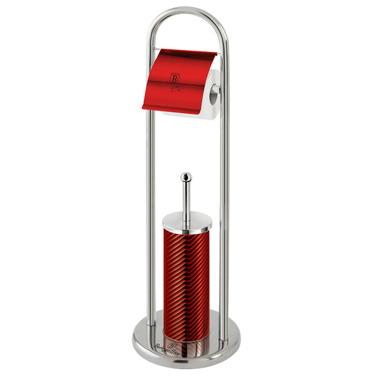 Berlinger Haus, Toilet Brush Set, Metallic Line Burgundy Edition