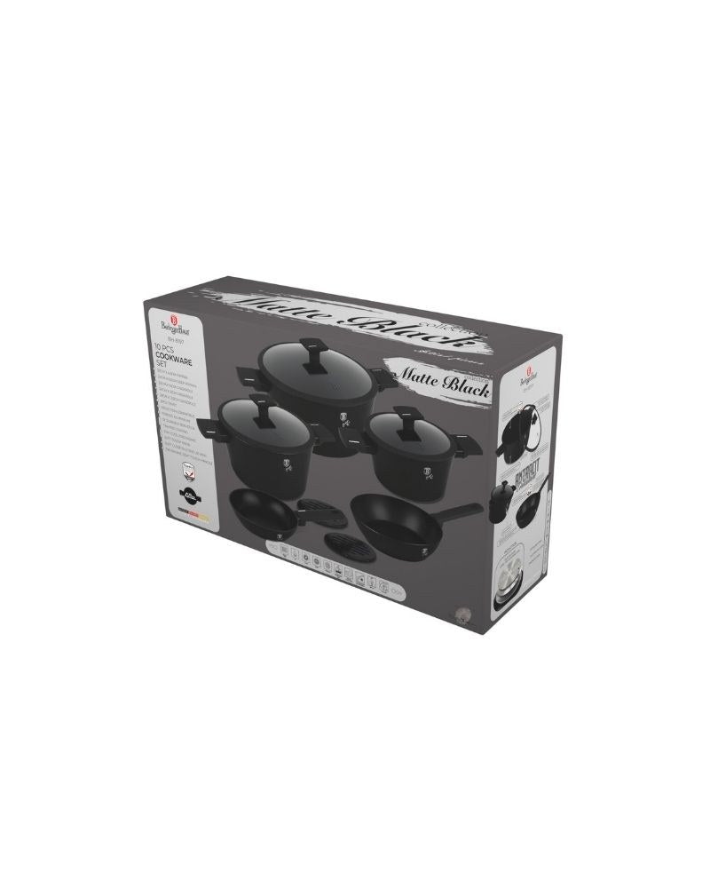 Berlinger Haus, Matte Black 10Pcs Cookware Set B/1