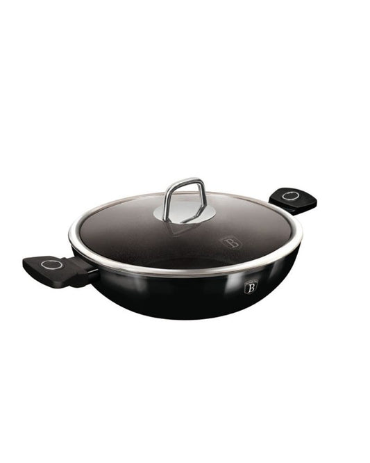 Berlinger Haus, Black Vantage 30Cm Wok With Glass Lid B/6