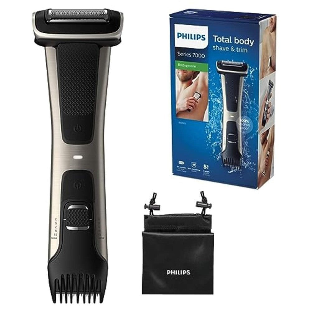 Philips, Bodygroom, Cordless, 4D Pivoting Body Shaving Head, Trimmer (32Mm), Integrated Comb (3, 5, 7, 9, 11Mm)