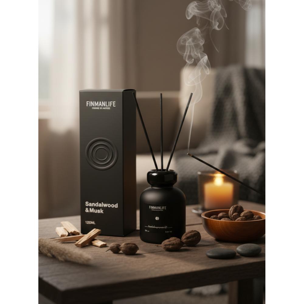 Finmanlife Sandalwood & Musk Reed Diffuser - 150 mL, SK929BK