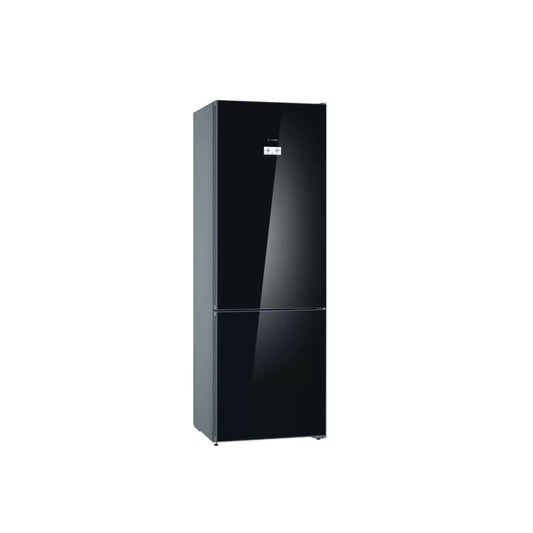 Bosch, Fridge Serie 4, Free Standing Fridge-Bottom Freezer Black Glass Bottom 203x70cm , BOS-KGN49LB30U