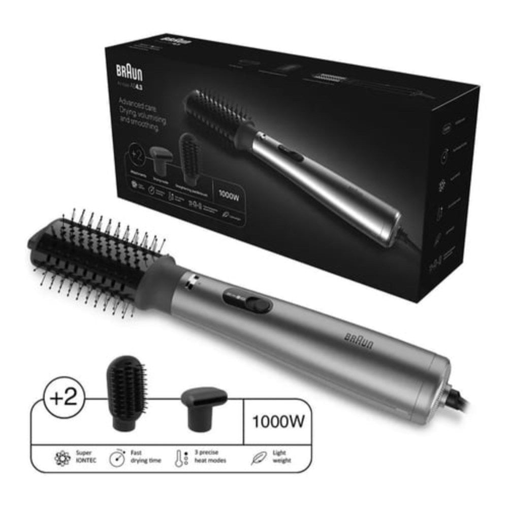 Braun, Air Styler 1000W Super Ionic, 3 Air Styling Modes, + 2 Attachments, Drying Nozzle & Straight Paddle Brush