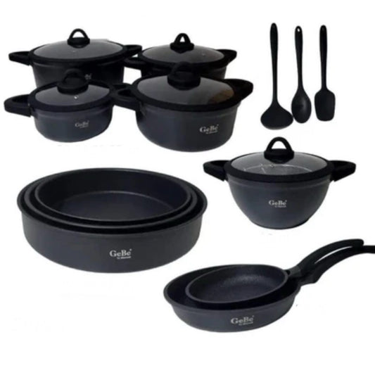 Gebe, 29Pcs Cookware Set (Casserole 20/24/26/28/32 Cm, Frypan 20/26 Cm, Round Pan 28/30/34 Cm)