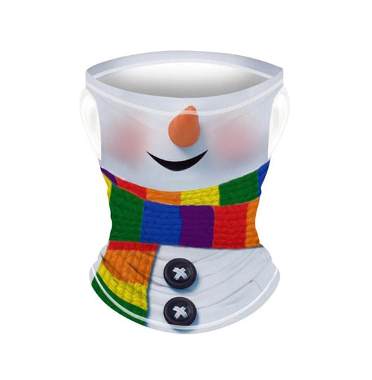 Smile Yalla, Multi Head Wear Scarf, Christmas Colorful Snow Man Santa, Big