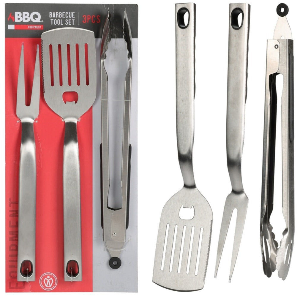 Set 3 Pcs Stainless Steel Barbecue Tools