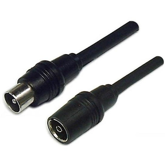Conqueror, RF Coaxial Cable 9.5mm TV Plug to 9.5mm TV Jack Male to Female 1.5 Meter Black - C28