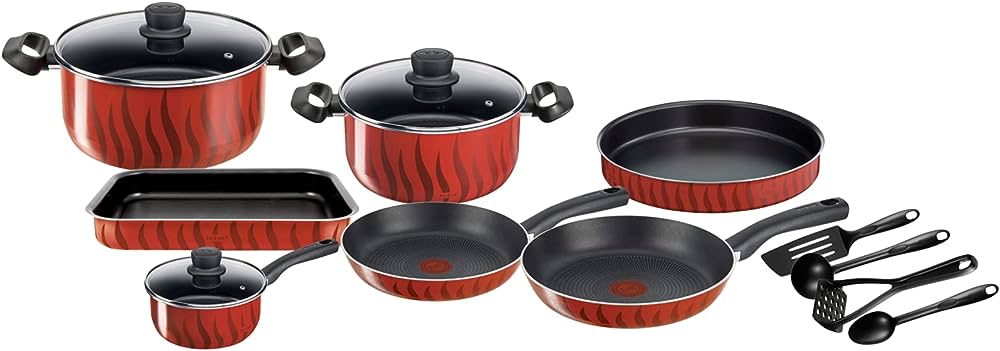 Tefal, Tempo Flame 14 Piece Cooking Set, Aluminiu