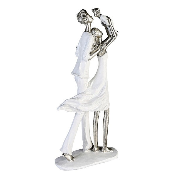 Sculpture 'Parents Luck' white and silver