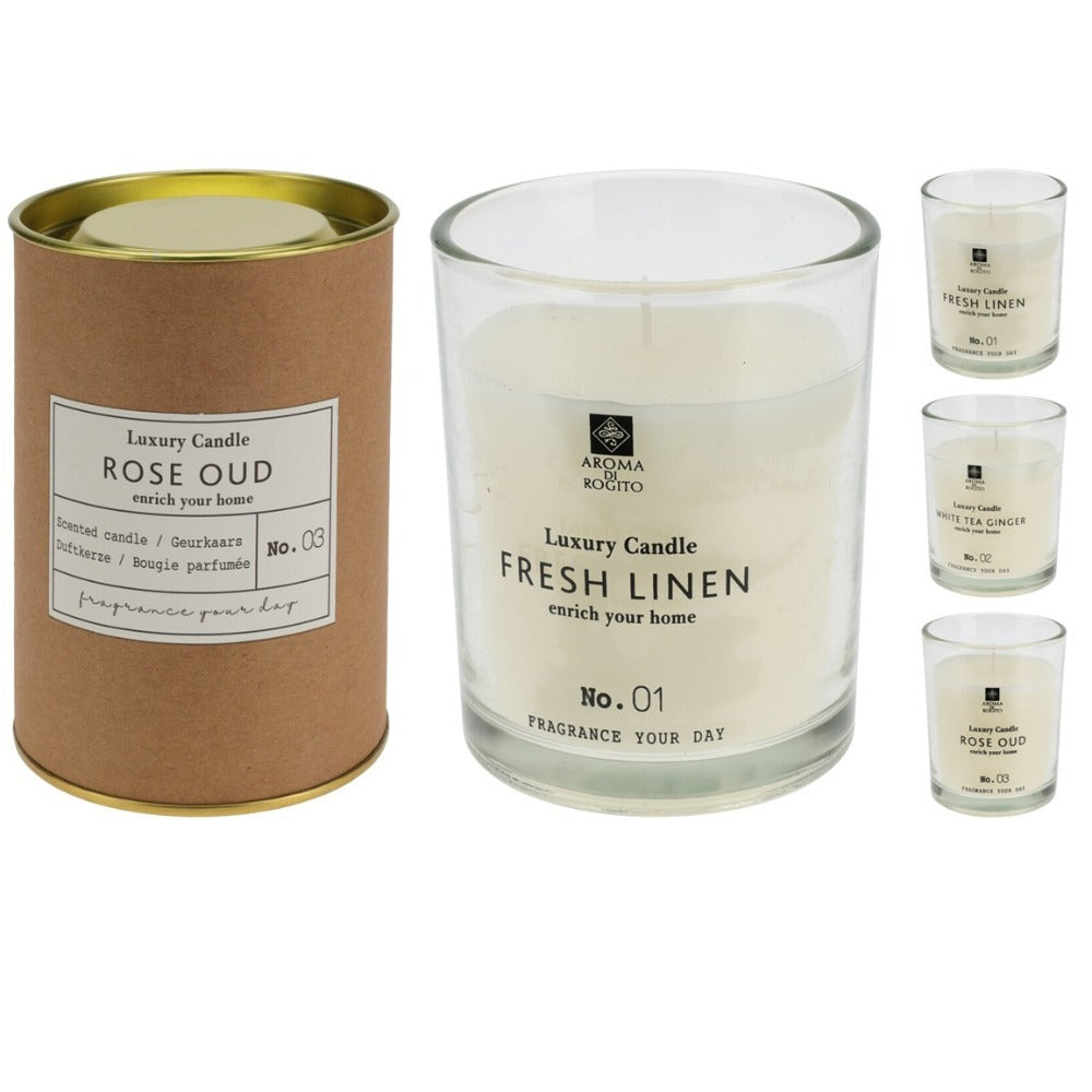 Scented Candle In Glass 10 Cm In 3 Different Scents