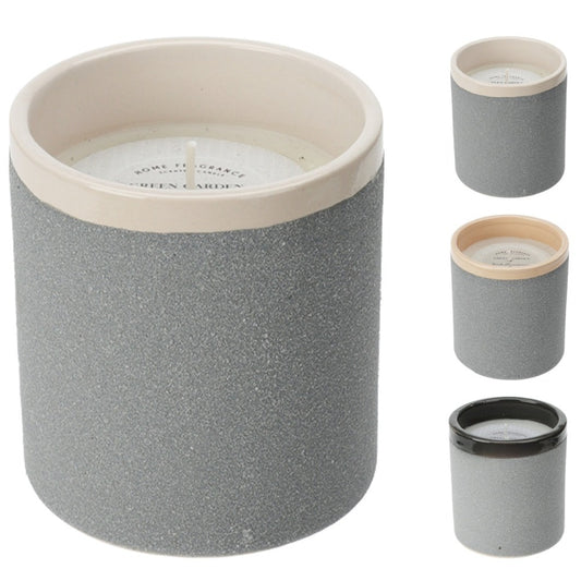 Scented Candle In Concrete Pot Available In 3 Different Scents