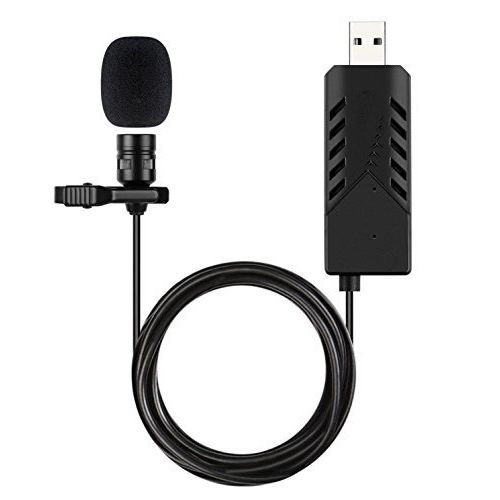 Conqueror, Lavalier Microphone Clip-On Lapel for USB Interface Device for YouTube, Vlogging, Recording - CLM303