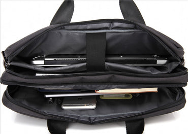 Coolbell, 3 In 1 Laptop Bag - Canvas Messenger Bag, 17-17.3 Inch Mens Laptop Backpack Convertible Computer Backpack Handbags Satchel Bag For Travel, Black 15 16 Inch Work Bag For Men | Water Resistant