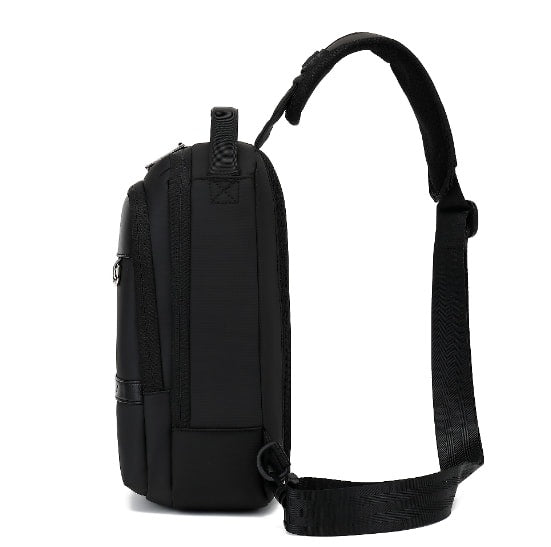 Coolbell, Sling Bag, Chest Bag, Water Resistant, College Student Black With Usb Charging Port, Black