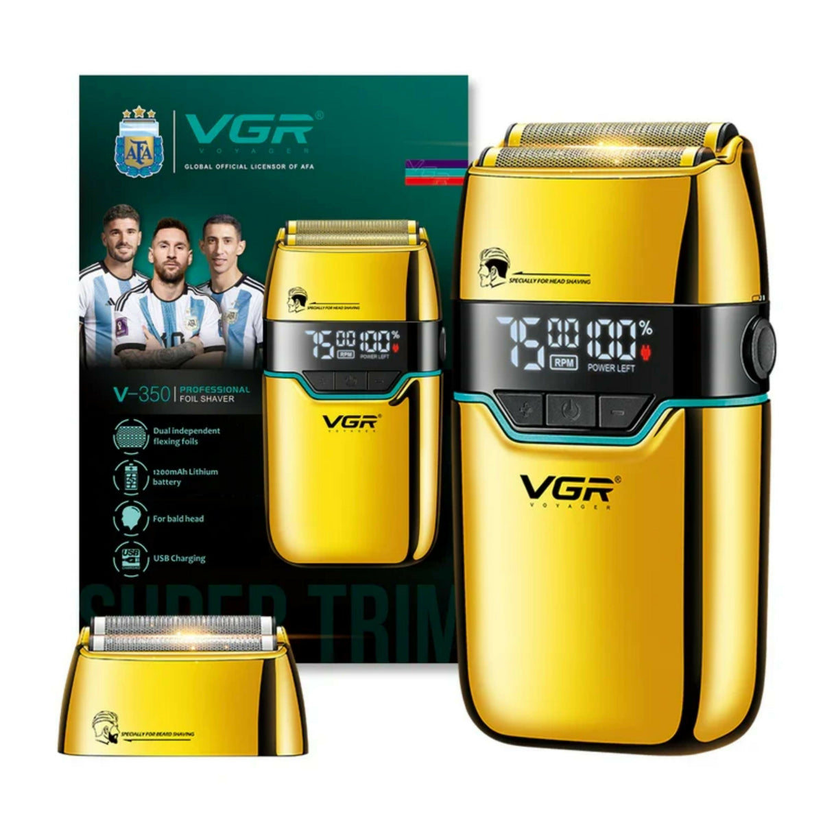 VGR V-350 Foil Shaver for Men with Dual Flexing Foils & 3 Speed Electric Razor