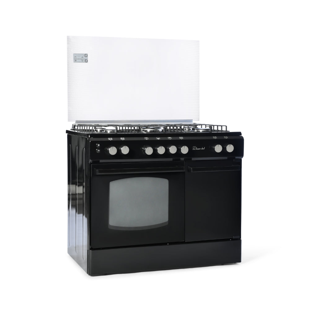 Super Chef, Cooker Bottle 90cm 5 Gas Burners Black