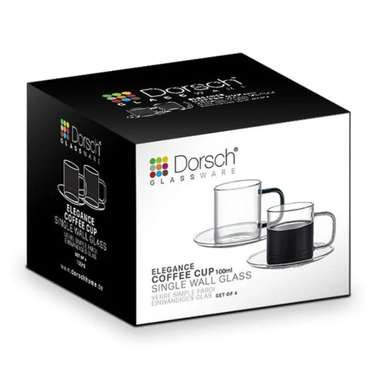Dorsch, Elegance Glass Coffee Cups Set 4Pcs 100Ml