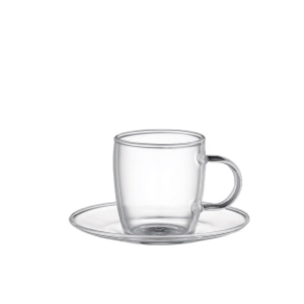 Dorsch, Curve Coffee Glass 100ml Set Of 4+4 Glass + Plates