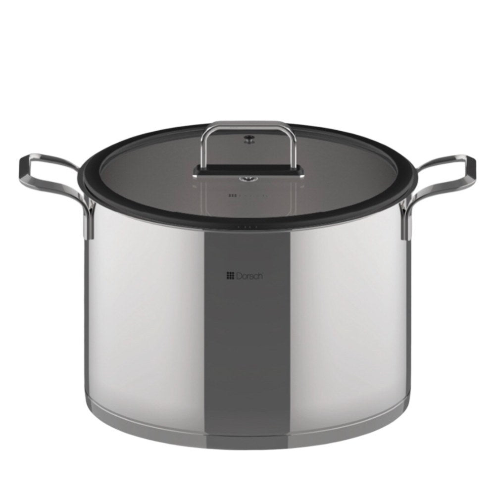 Dorsch, Stock Pot 32Cm Stainless + Glass Lid