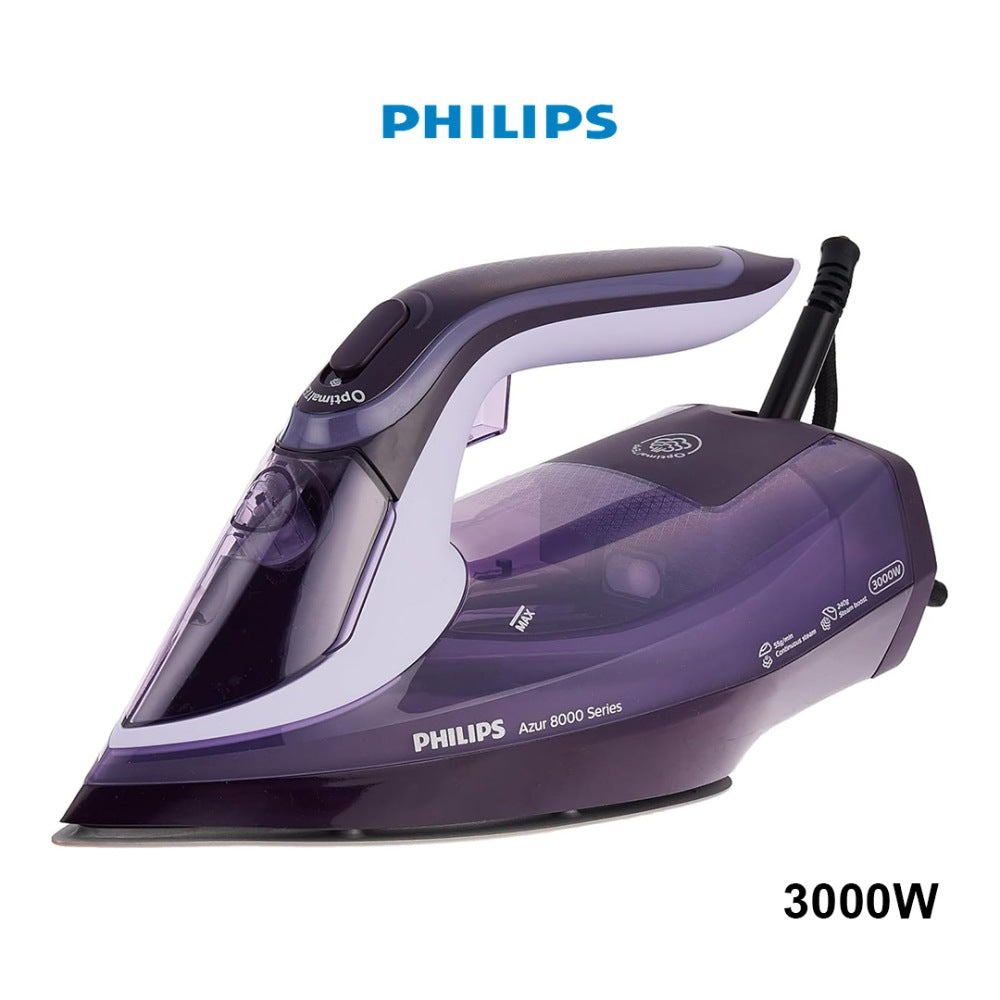 Philips, Azur 8000 Series Steam Iron - 3000W, 240G Turbo Steam Boost, No Burns, 55G Continuous Steam, Auto Shut-Off - Dst8021/36