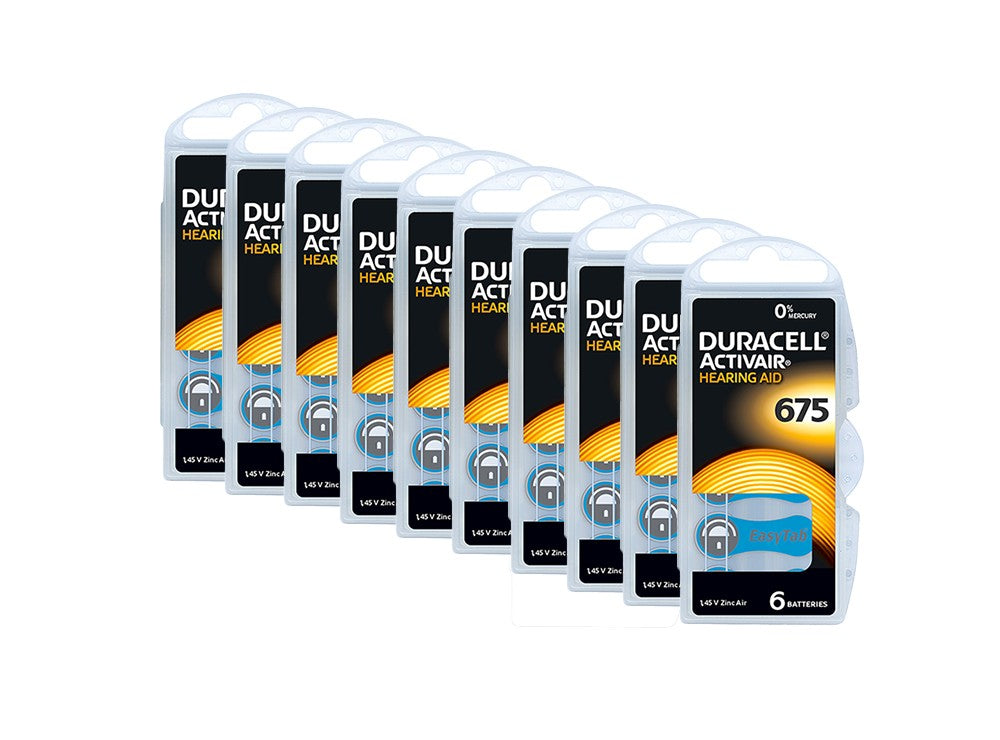 Duracell 675 Hearing Aid Battery Pack of 60