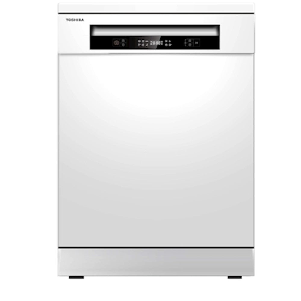 Toshiba Dishwasher 14 Place, Free Standing, With Dual Wash Zone 6 Programs, A++ White, DW-14F1(W)