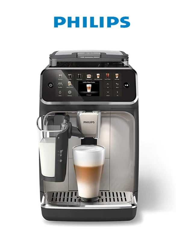 Philips, Fully Automatic Lattego Espresso Machine, 5500 Series, Silentbrew Technology, Quick Start, Aromatic Coffee From Freshly Ground Beans, 20 Hot And Cold Drinks, Black Chrome