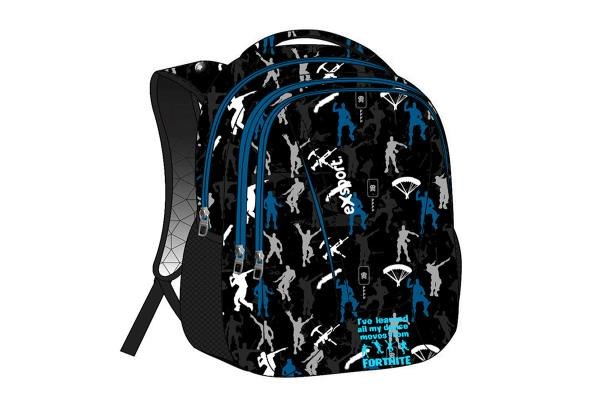 Exsport, Backpack Fortnite, Boys, High Canvas Backpack, Students Back To School Lightweight, Book Bag, Travel Backpack With Side Pockets, Black