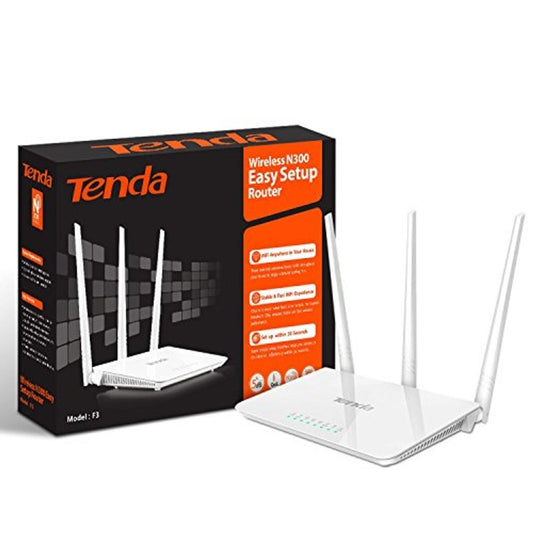 Tenda Wireless N300 Easy Set Up Router Three External Antennas Boost Wifi Throughout Your House Stable & Fast Experience Set Up Within 30 Seconds Tenda Wireless N300 Easy Set Up Router Three External Antennas
