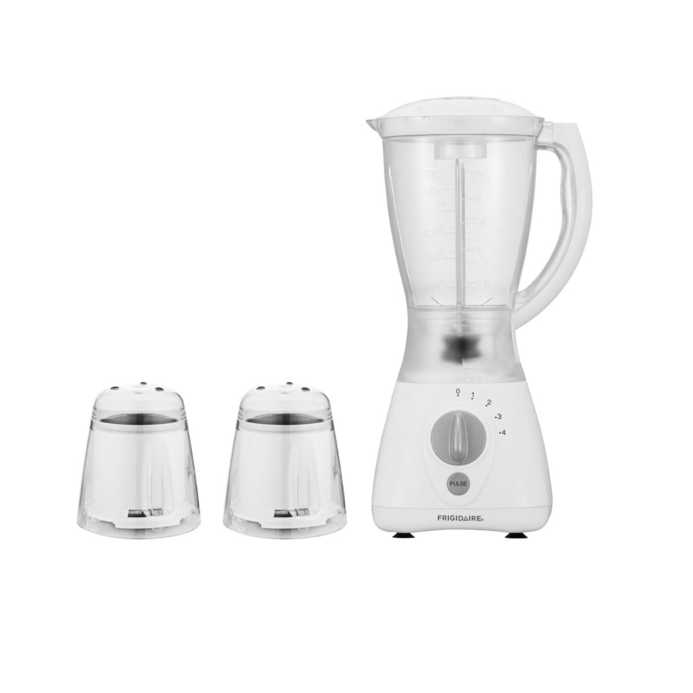 Frigidaire, Blender 550W, 1.5L Plastic Jar, 4 Speeds, Pulse Function, With Measure Markings, 4 Wings Stainless Steel Blades, Auto Shut-Off, White, FD5157