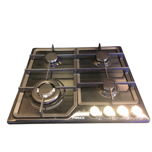 France, Gas Cooktop 60Cm, Cast Iron Black + Safety (Made In Italy)
