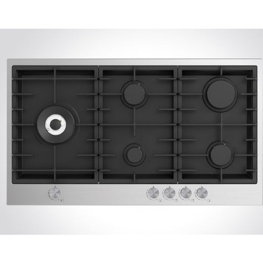 France, Gas Cooktop 90Cm Flat Black 5 Burners (Made In Italy)