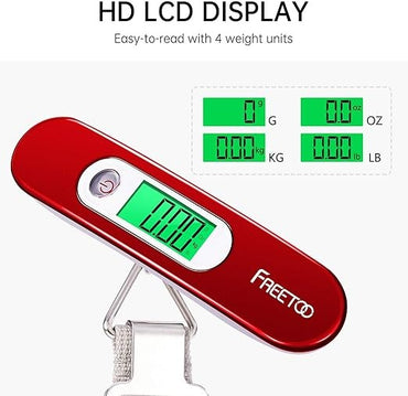 Freetoo, Luggage Scale Portable Digital Hanging Scale For Travel, Suitcase Weight Scale With Superior Piano Lacquer 110 Lb/ 50Kg Capacity, Battery Included
