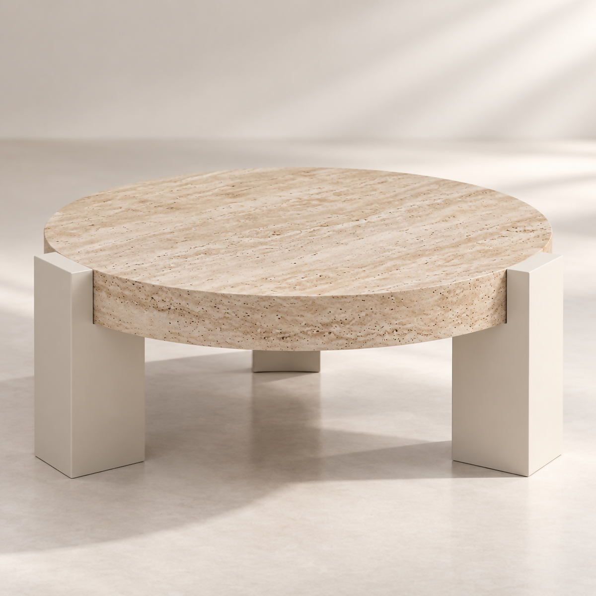 Aurelia Travertine Round Coffee Table | 518
